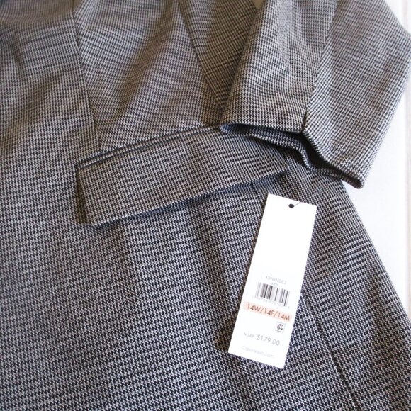 Calvin Klein Women's Houndstooth Peak Lapel Blazer Plus Size 14W Gray $179 nwt - Picture 8 of 15